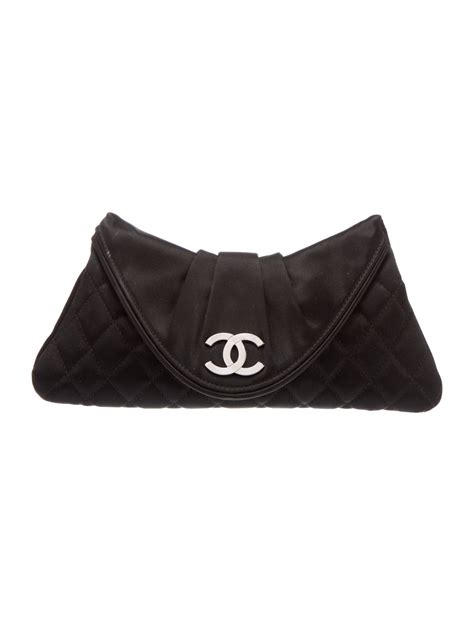 chanel satin half moon clutch|Chanel quilted bag.